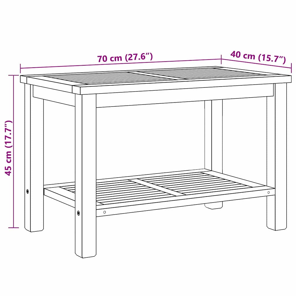 Coffee Table Brown 70 x 40 x 45 cm Solid teak wood