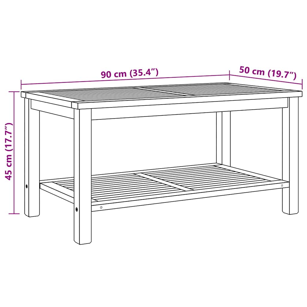 Coffee Table Brown 90 x 50 x 45 cm Solid teak wood