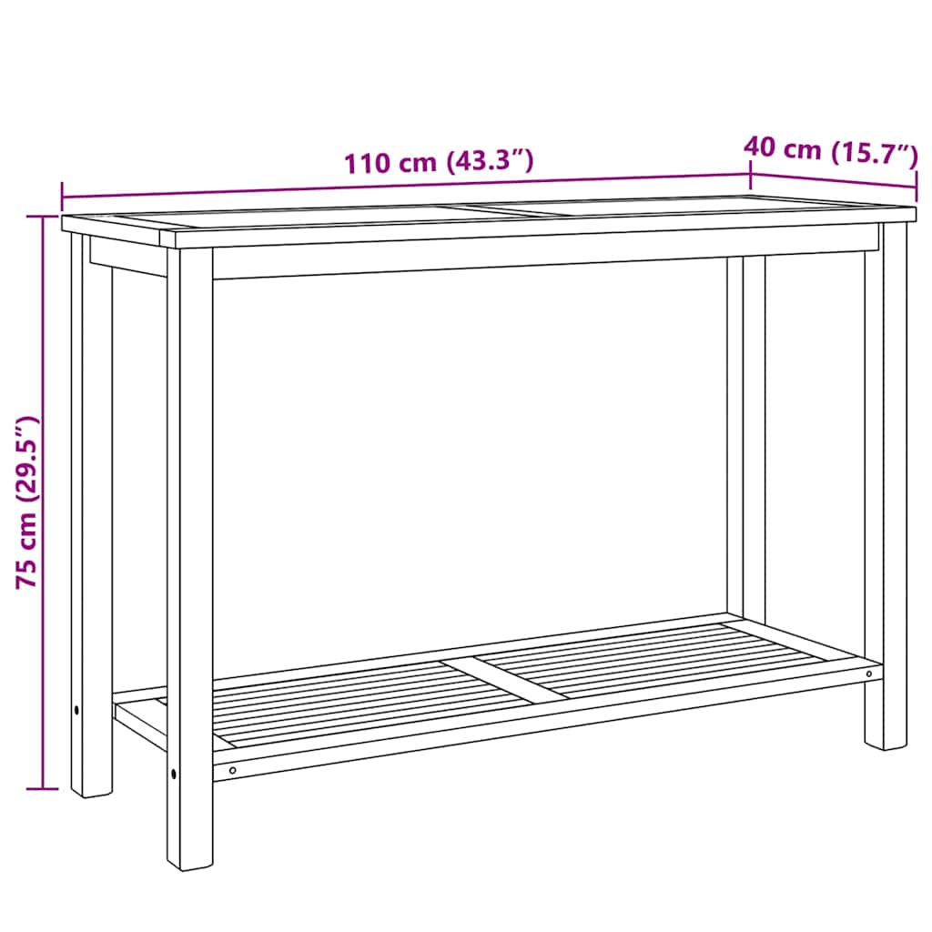 Coffee Table with Shelf Brown 110 x 40 x 45 cm Solid teak wood