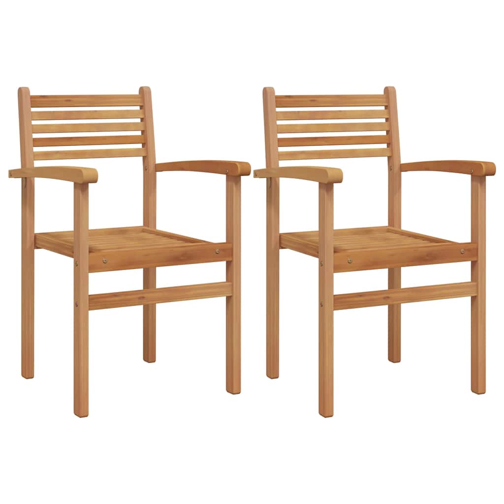 Garden Stacking Chairs 2 pcs Brown 55.5 x 55.5 x 90 cm