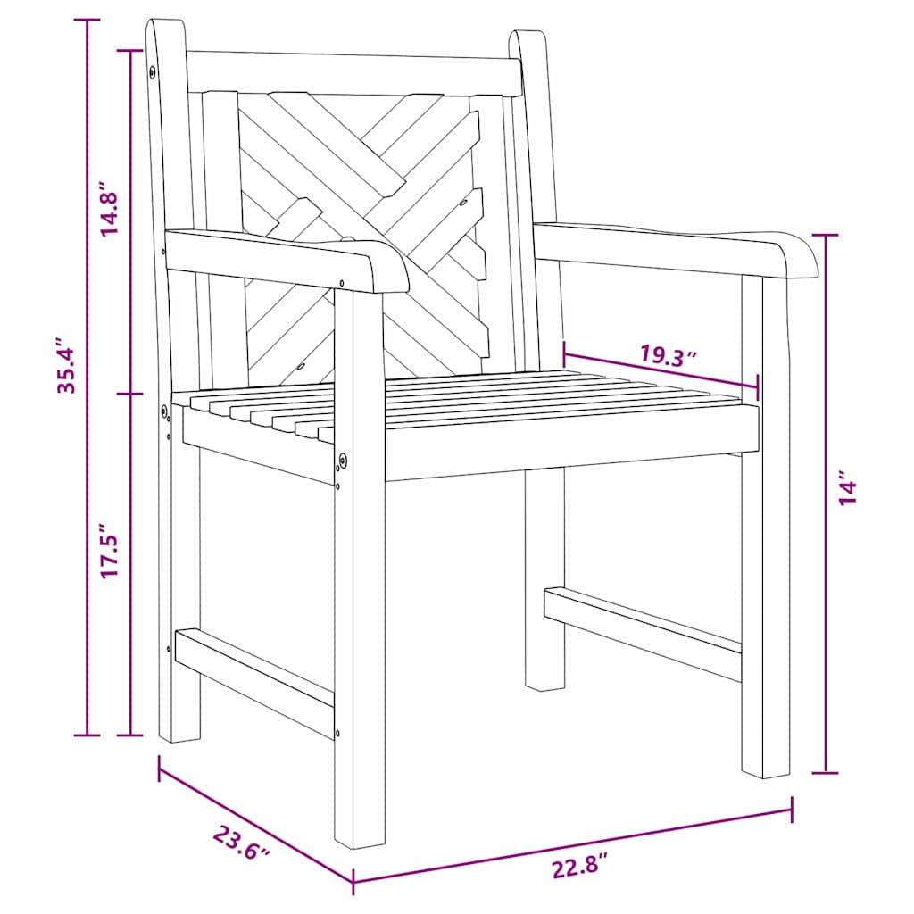 Garden Chairs 2 pcs Brown 58 x 60 x 90 cm Solid teak wood