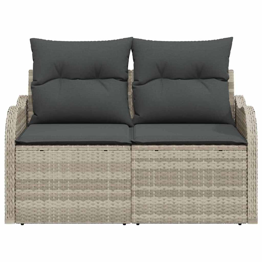Garden Sofa Light Grey 121 x 62 x 69cm Poly Rattan