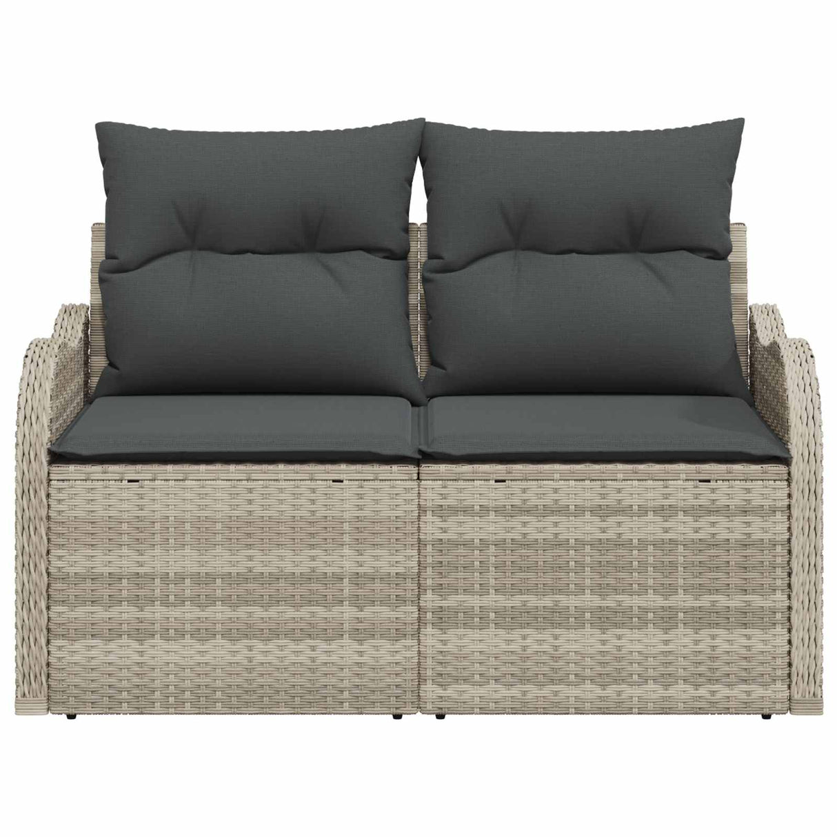 Garden Sofa Light Grey 121 x 62 x 69cm Poly Rattan