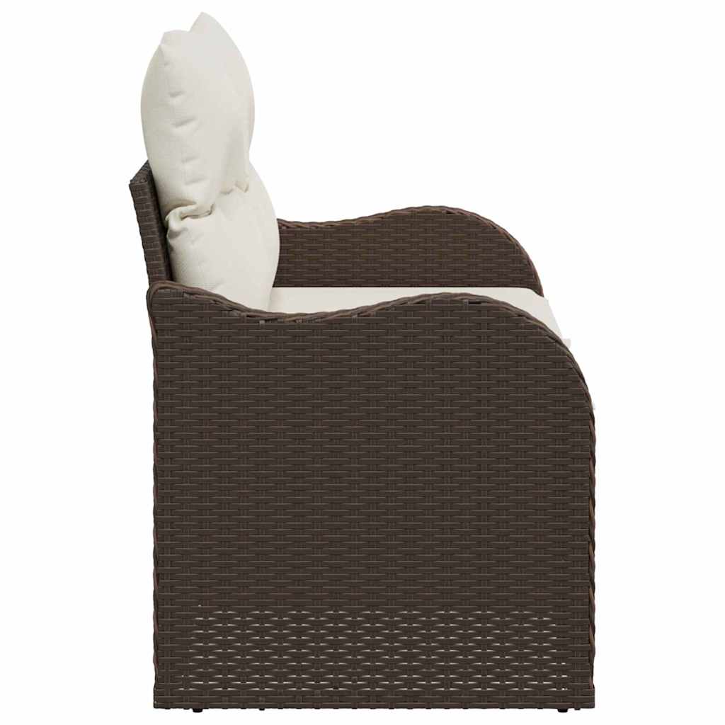 Garden Sofa Brown 121 x 62 x 69cm Poly Rattan