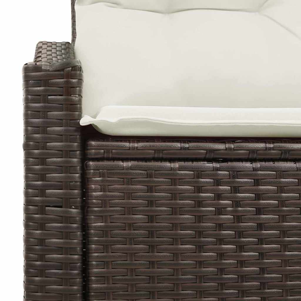 Garden Sofa with Cushion Brown 123 x 62 x 69cm Poly Rattan