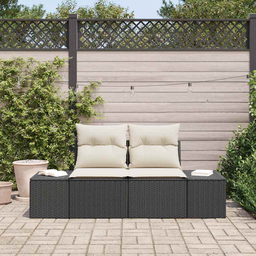 Garden Sofa Black 123 x 62 x 69cm Poly Rattan