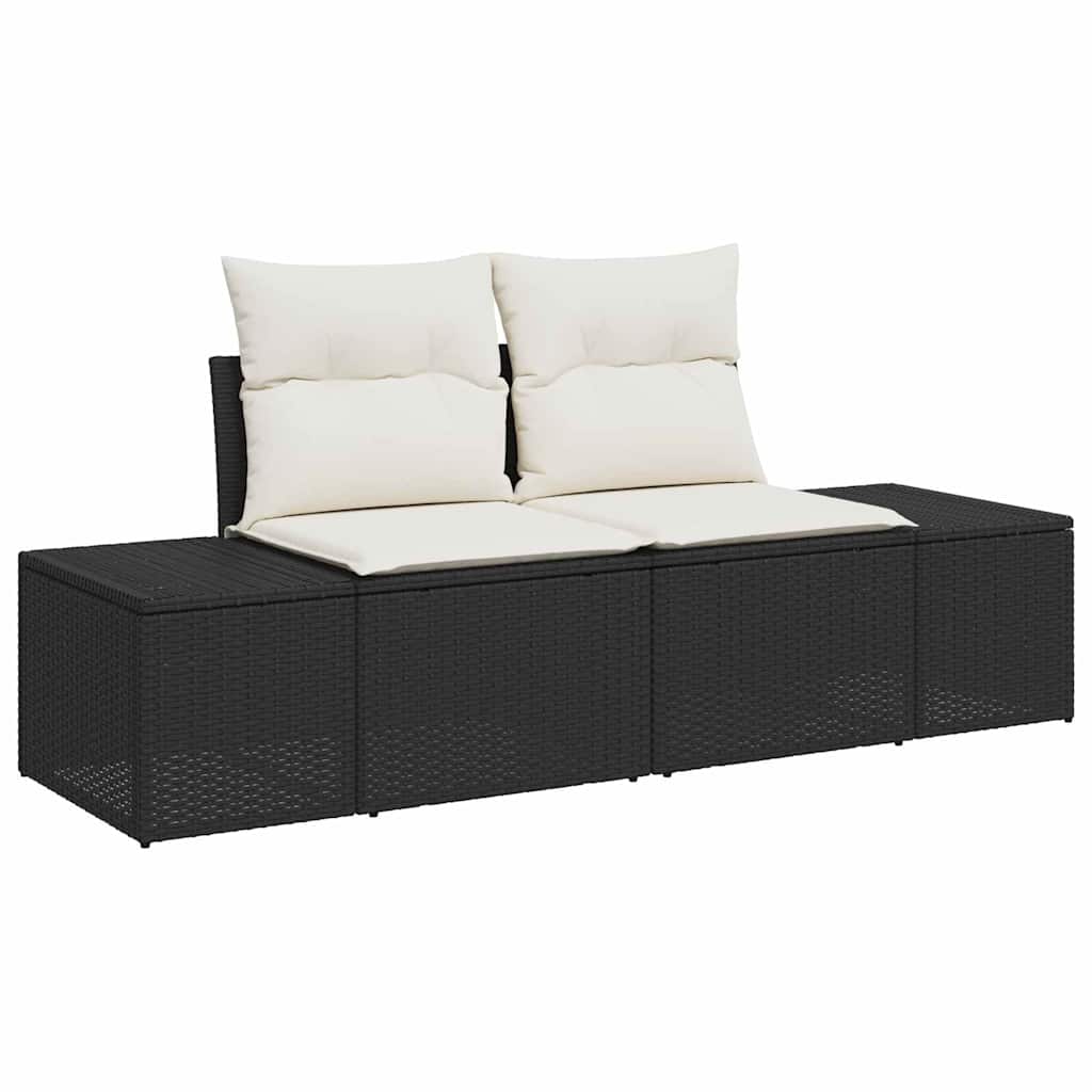 Garden Sofa Black 123 x 62 x 69cm Poly Rattan