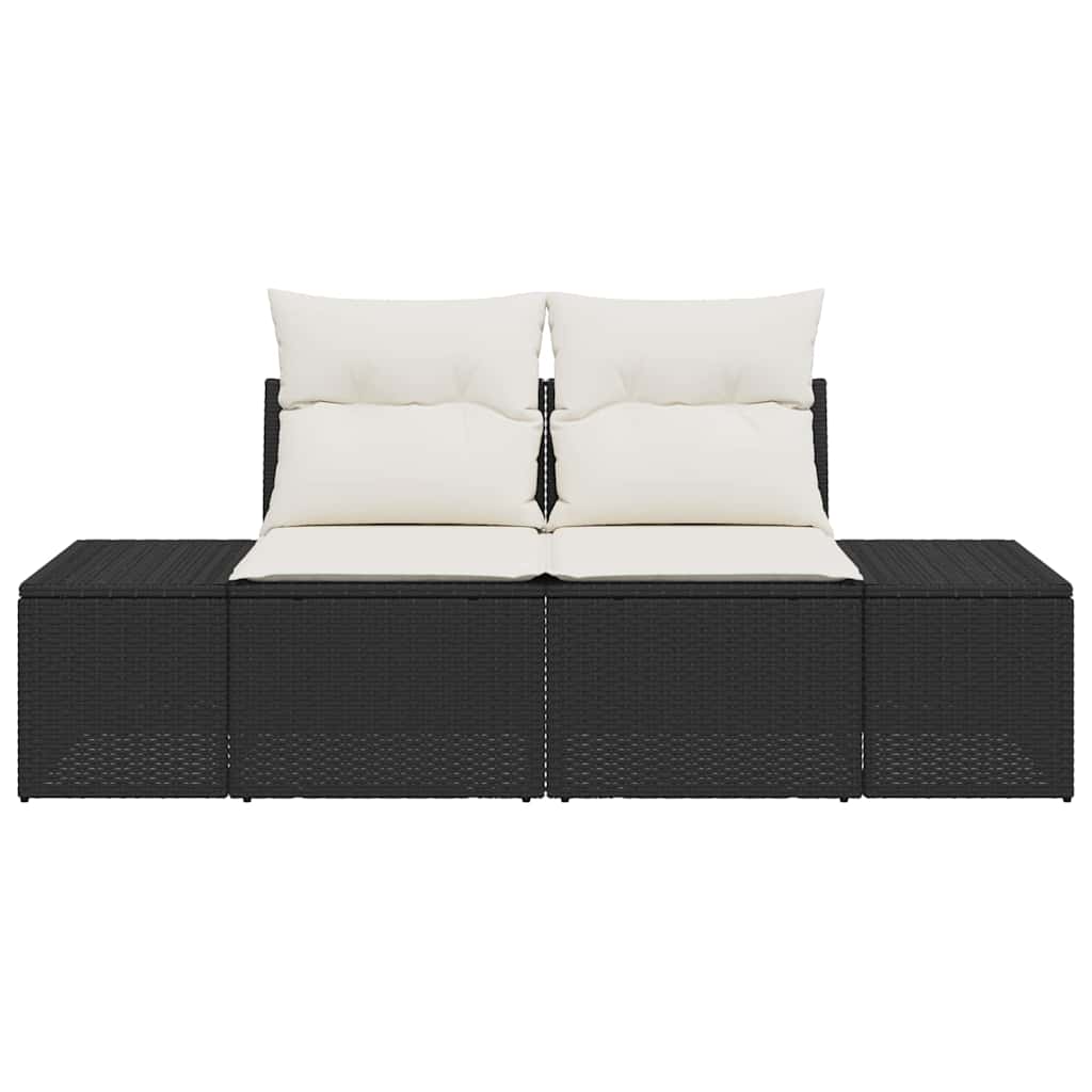 Garden Sofa Black 123 x 62 x 69cm Poly Rattan