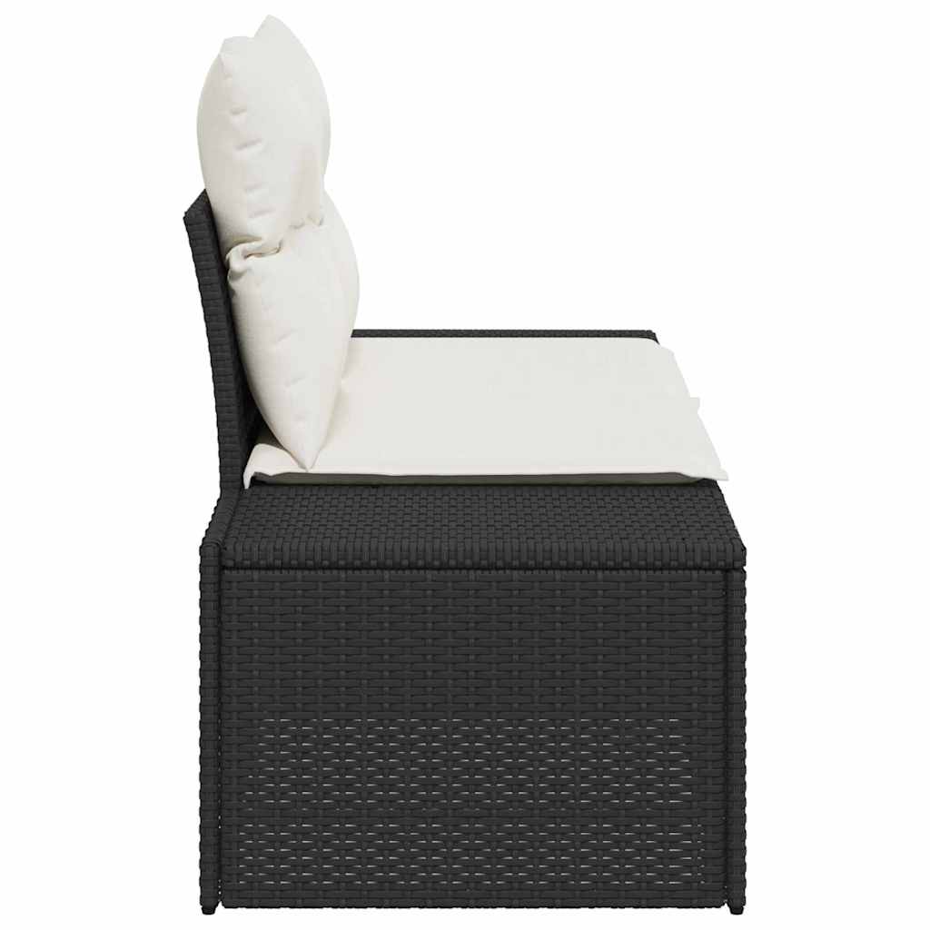 Garden Sofa Black 123 x 62 x 69cm Poly Rattan