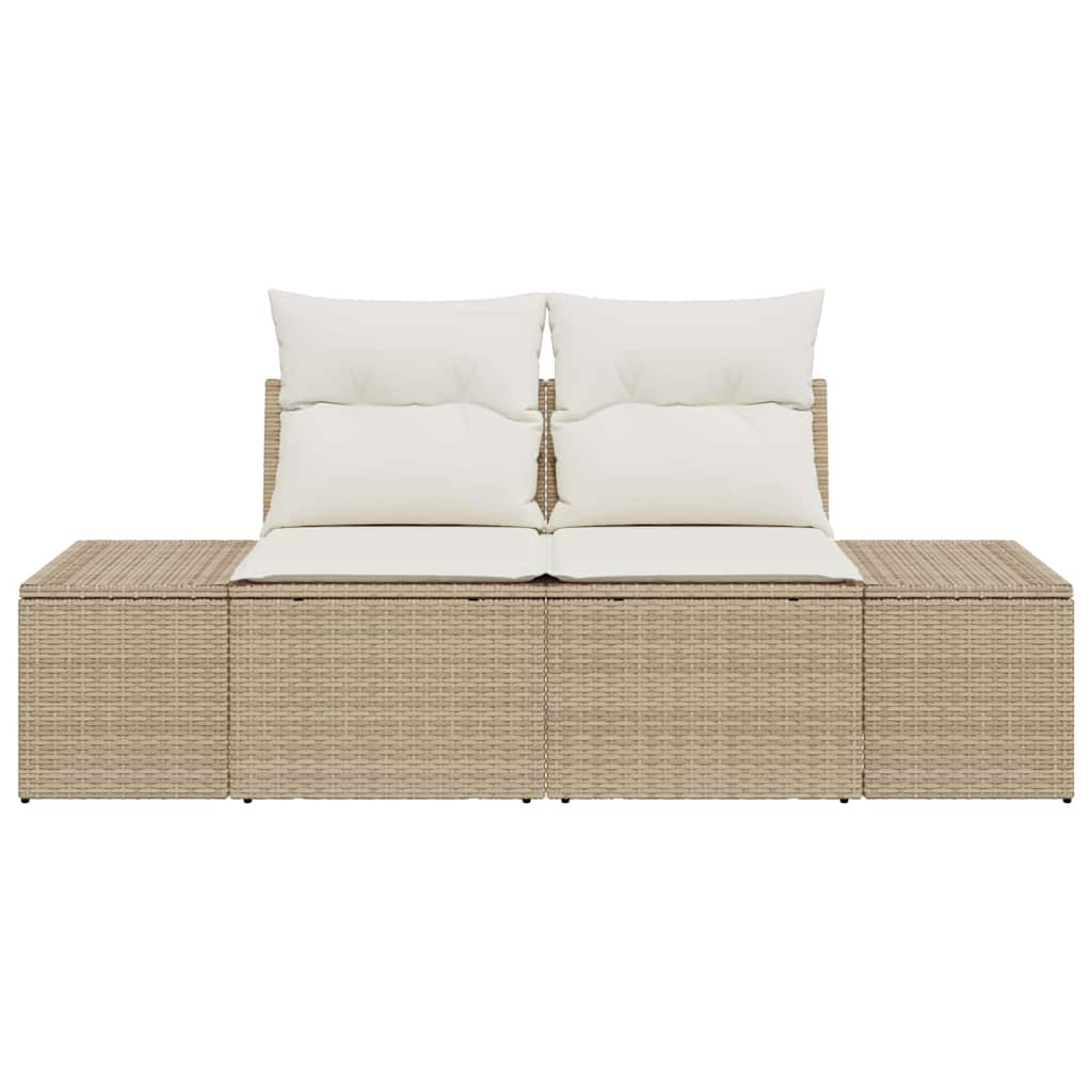 Garden Sofa Beige 123 x 62 x 69cm Poly Rattan