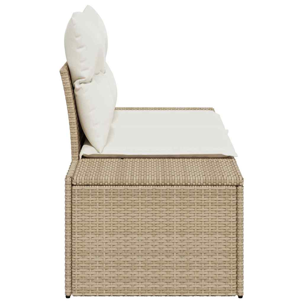 Garden Sofa Beige 123 x 62 x 69cm Poly Rattan
