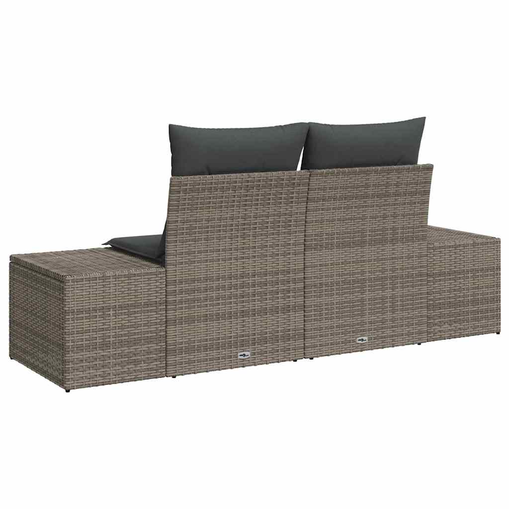 Garden Sofa Grey 123 x 62 x 69cm Poly Rattan