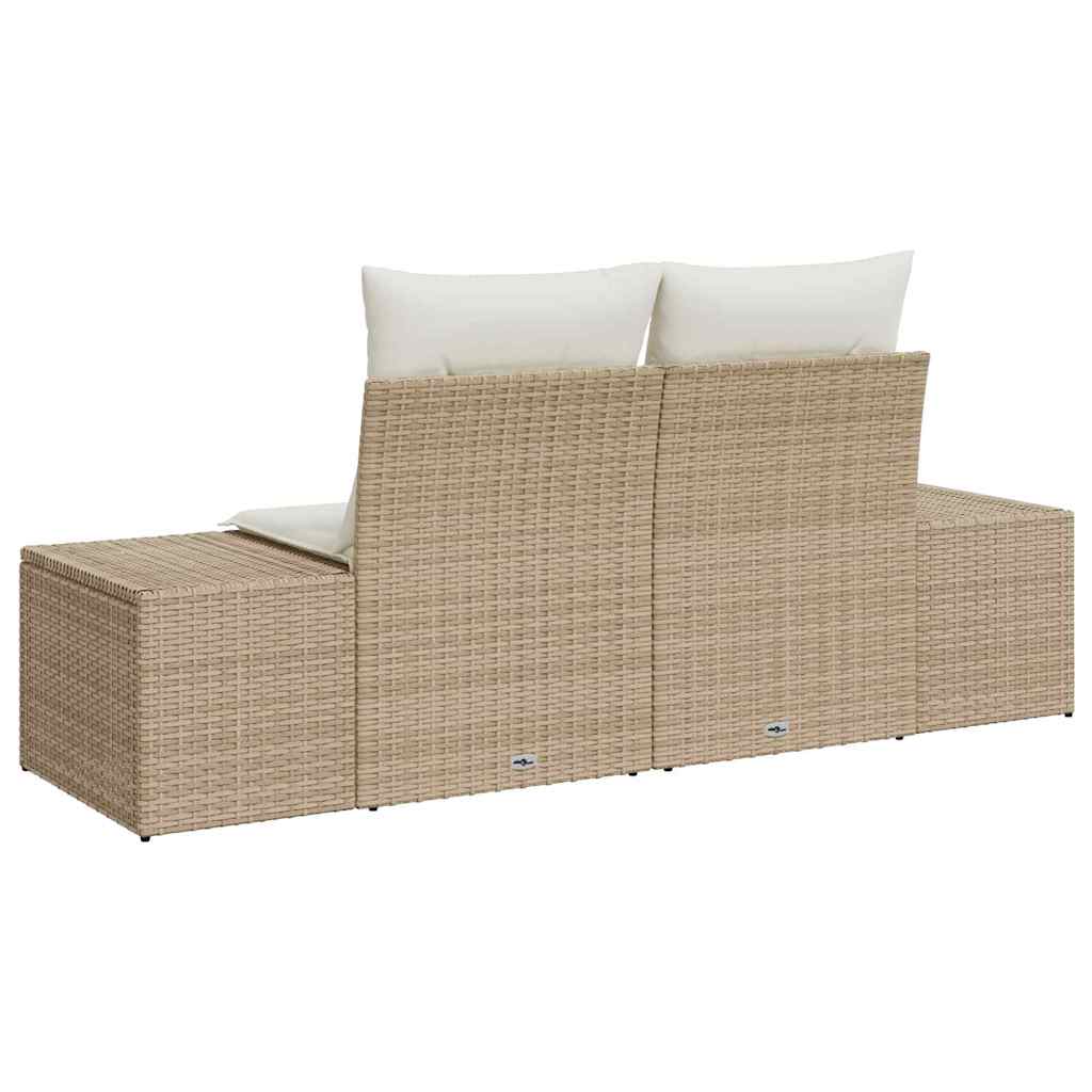 Garden Sofa Beige 123 x 62 x 69cm Poly Rattan