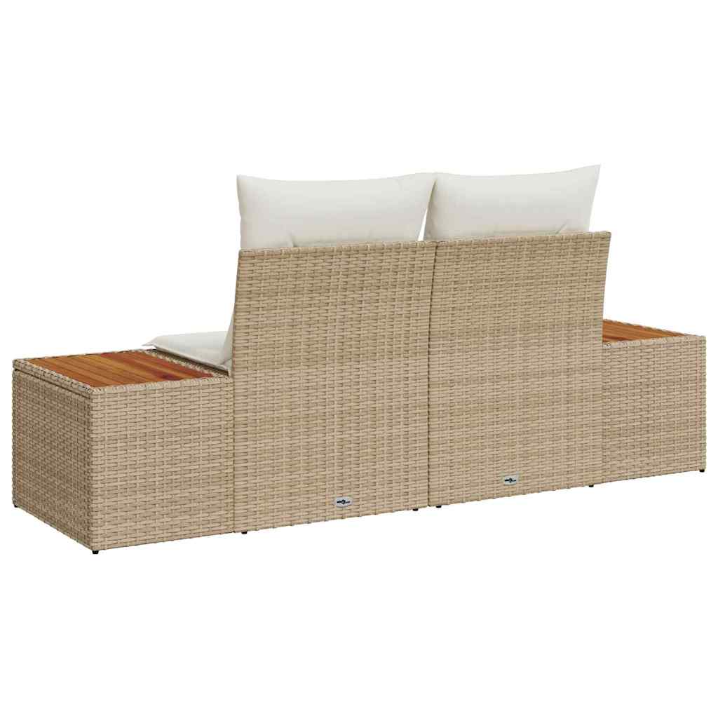 Garden Sofa Beige 184 x 62 x 85cm Poly Rattan