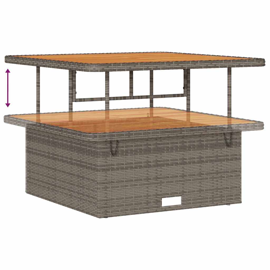 Garden Dining Set Grey Poly rattan