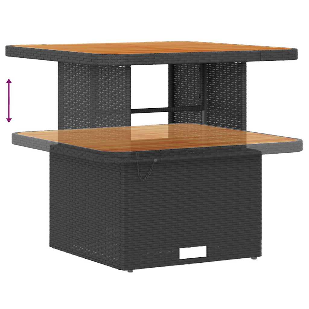 Garden Dining Set Black Poly rattan