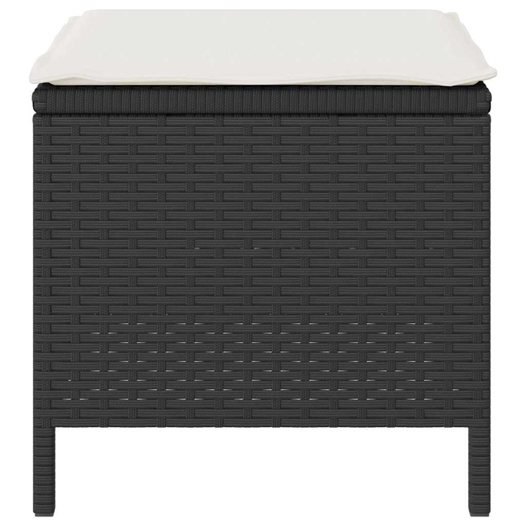 Garden Dining Set Black Poly rattan