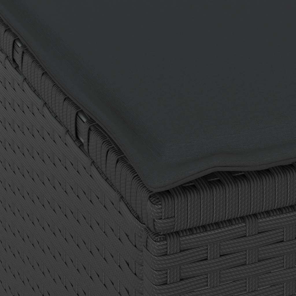 Garden Dining Set Black Poly rattan