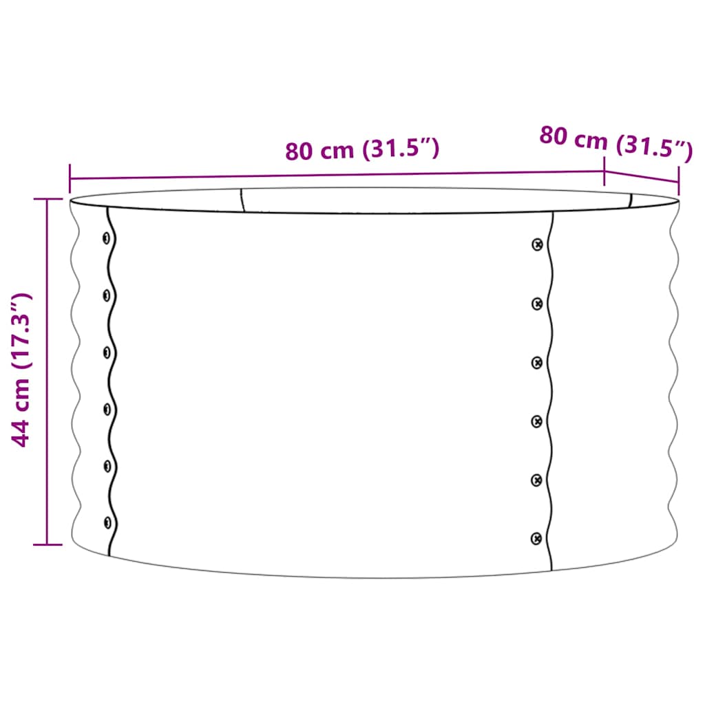 Garden Raised Bed Green 80 x 80 x 44 cm Steel