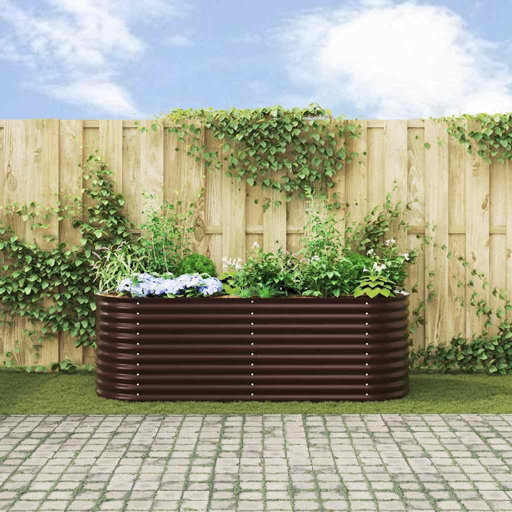 Garden Raised Bed Brown 240 x 80 x 81 cm Steel