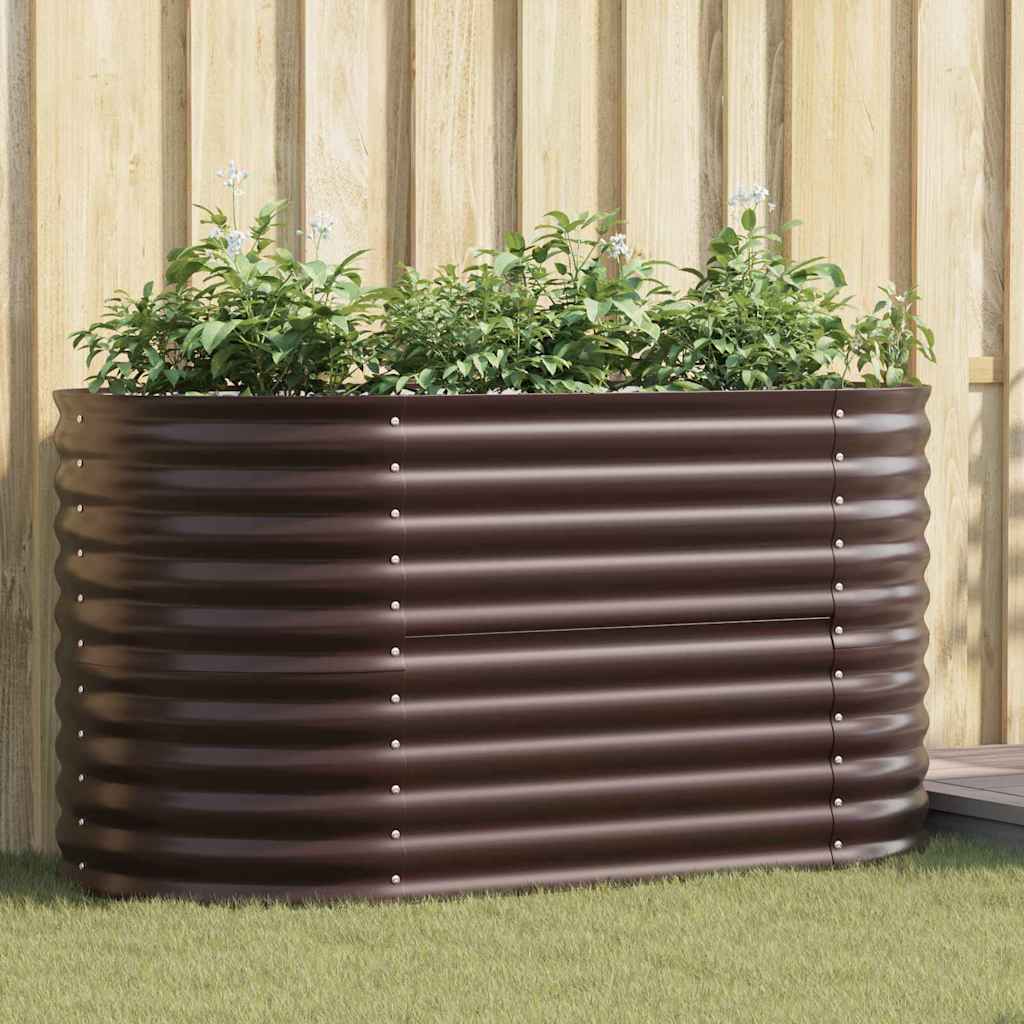 Garden Raised Bed Brown 160 x 80 x 81 cm Steel