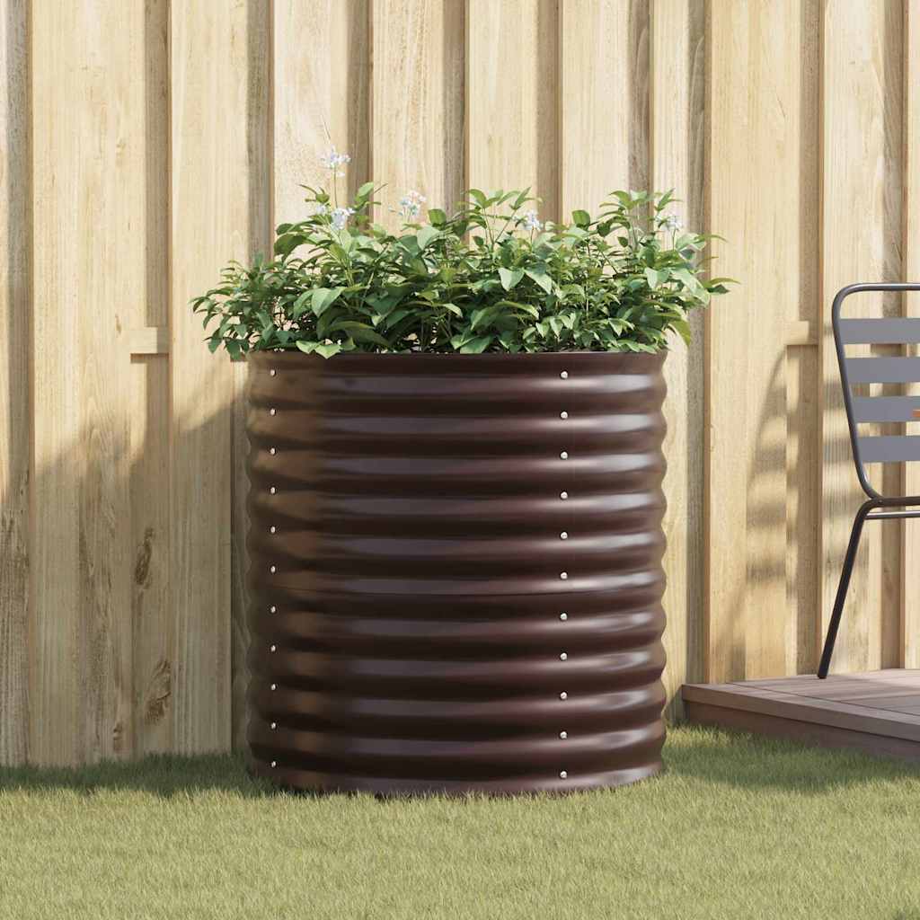 Garden Raised Bed Brown 80 x 80 x 81 cm Steel