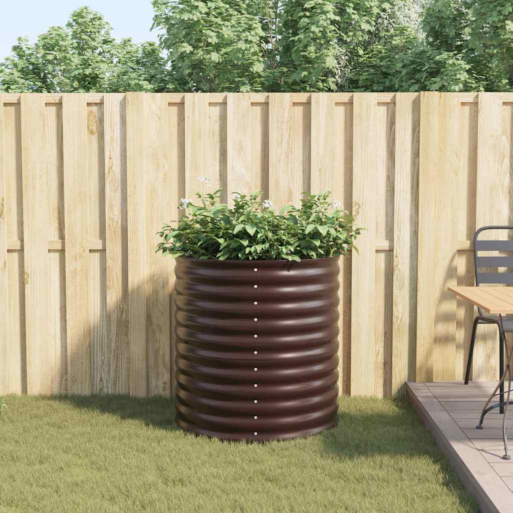 Garden Raised Bed Brown 80 x 80 x 81 cm Steel