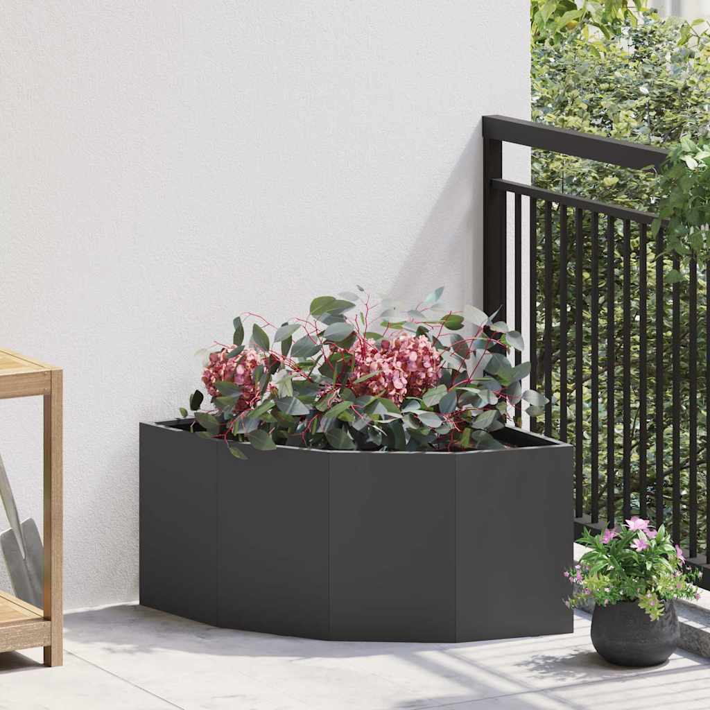Corner Planter Black 60 x 60 x 35 cm Steel