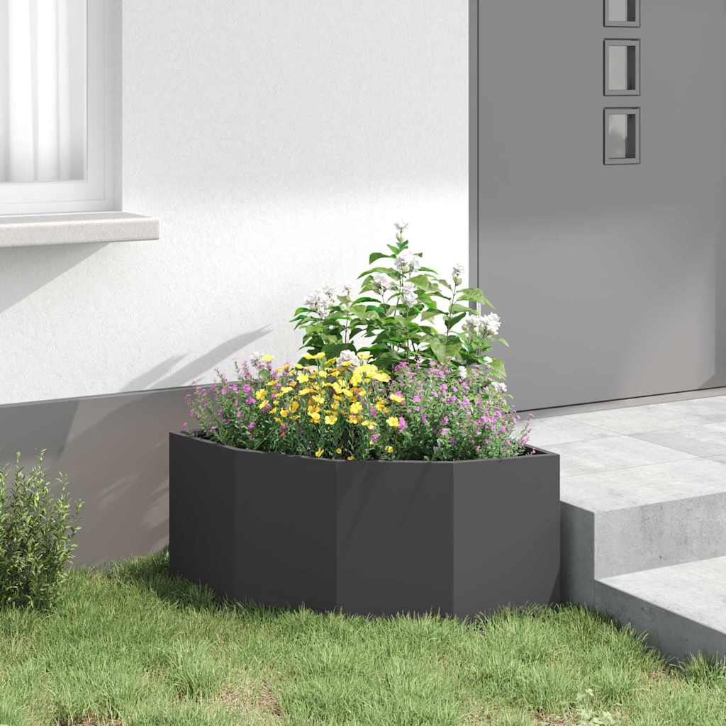 Corner Planter Black 60 x 60 x 35 cm Steel