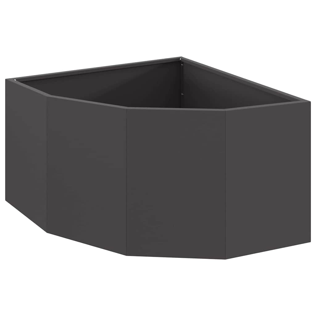 Corner Planter Black 60 x 60 x 35 cm Steel