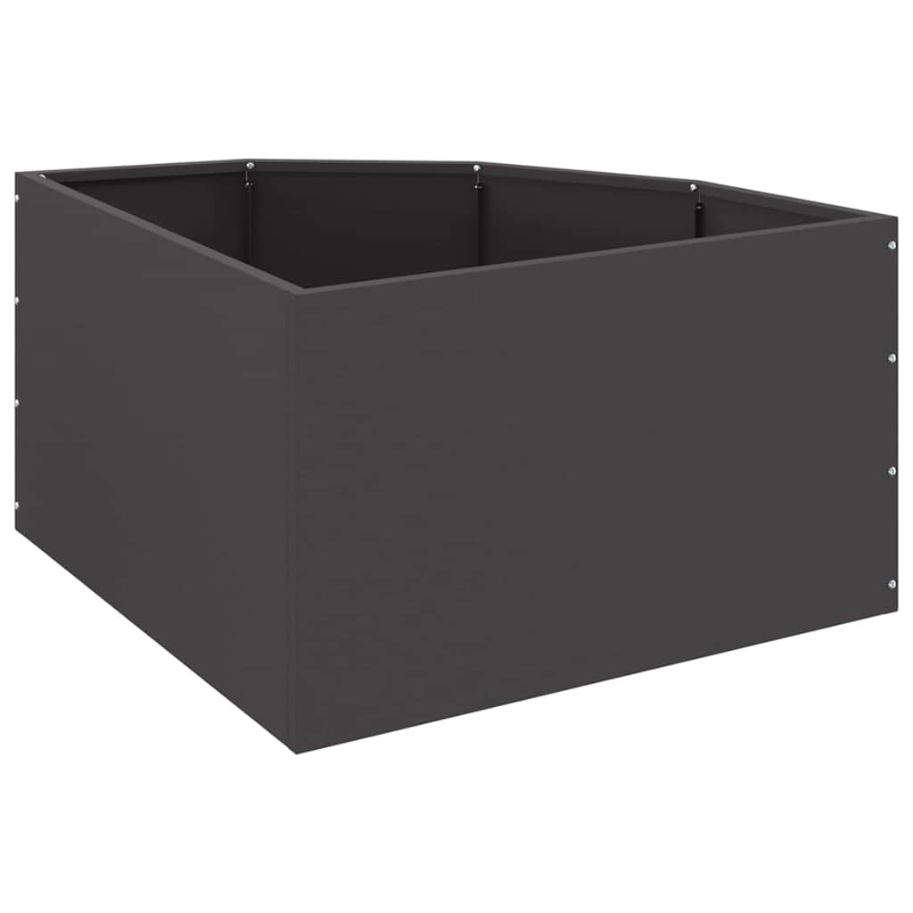Corner Planter Black 60 x 60 x 35 cm Steel