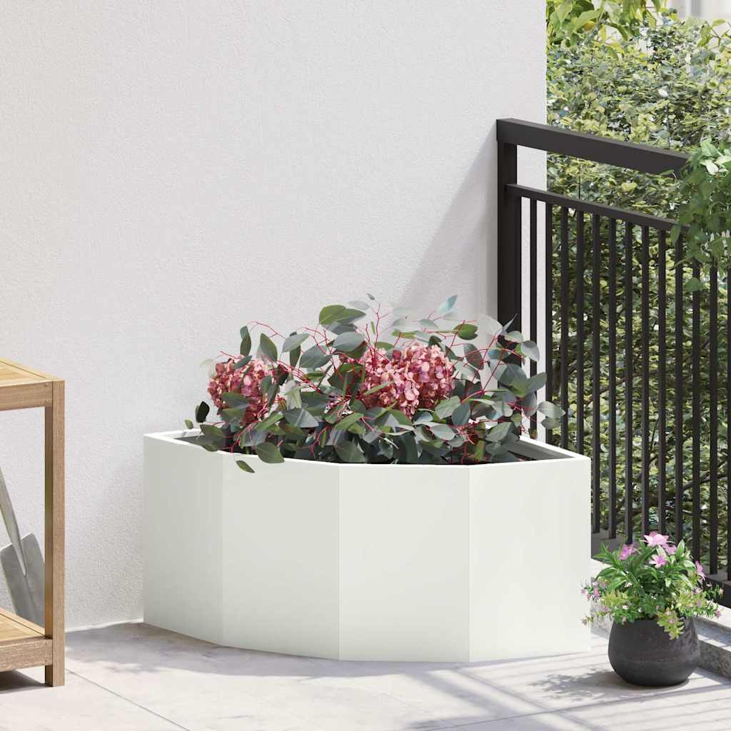 Corner Planter White 60 x 60 x 35 cm Steel