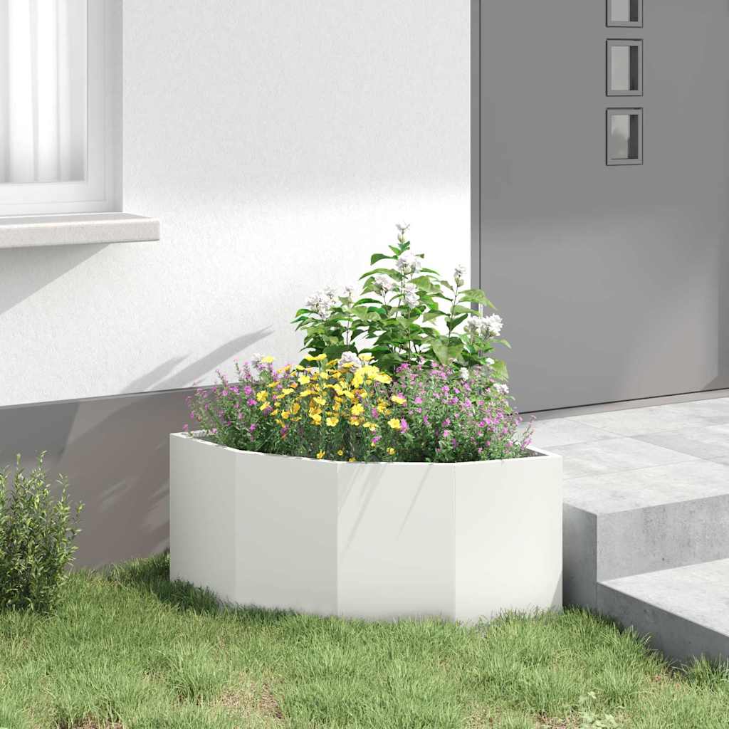 Corner Planter White 60 x 60 x 35 cm Steel