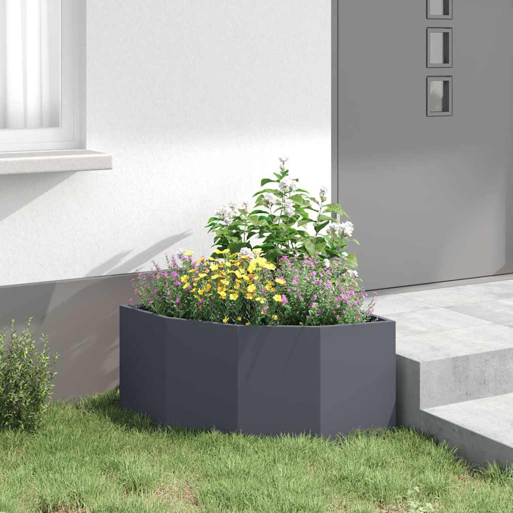 Corner Planter Anthracite 60 x 60 x 35 cm Steel