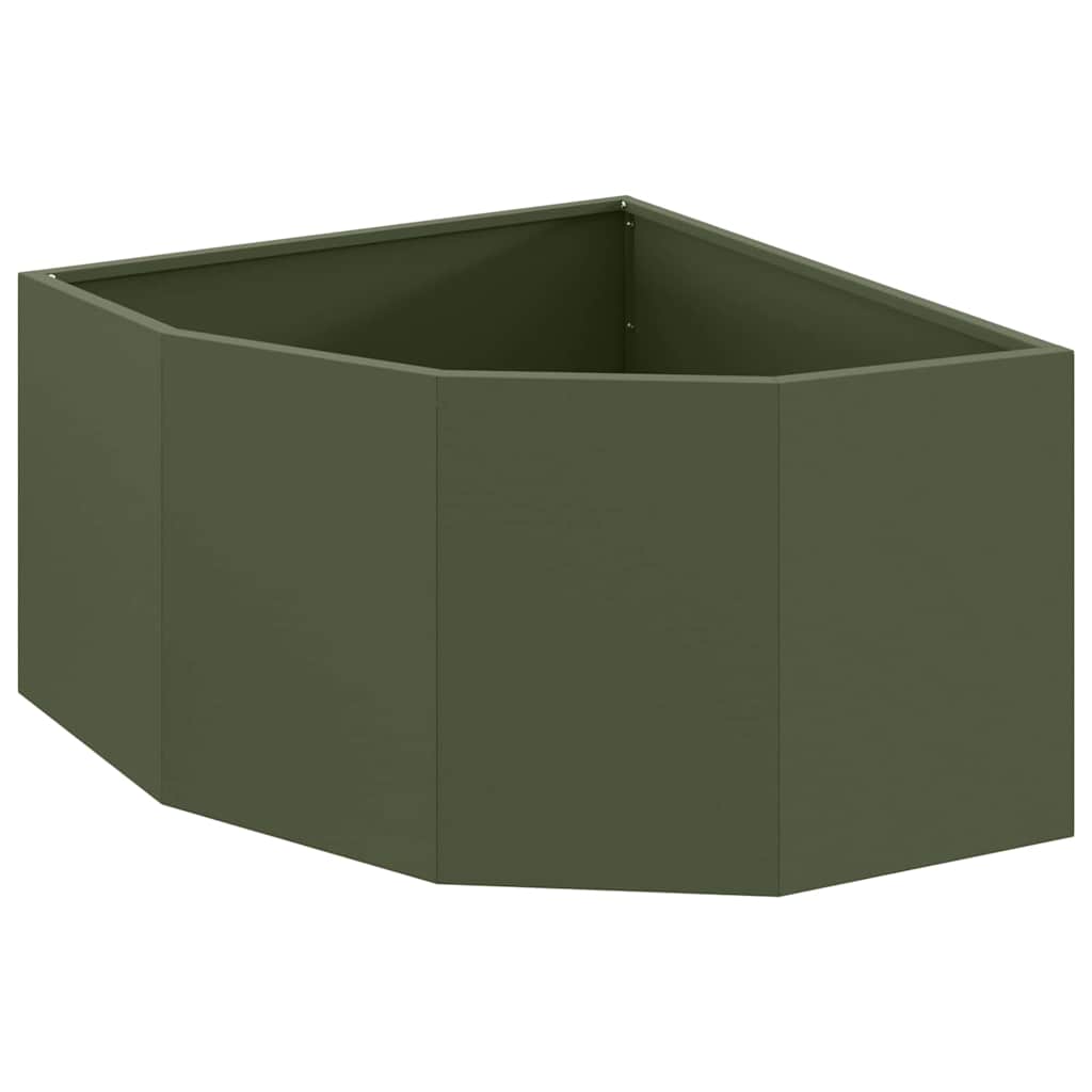 Corner Planter Olive green 60 x 60 x 35 cm Steel