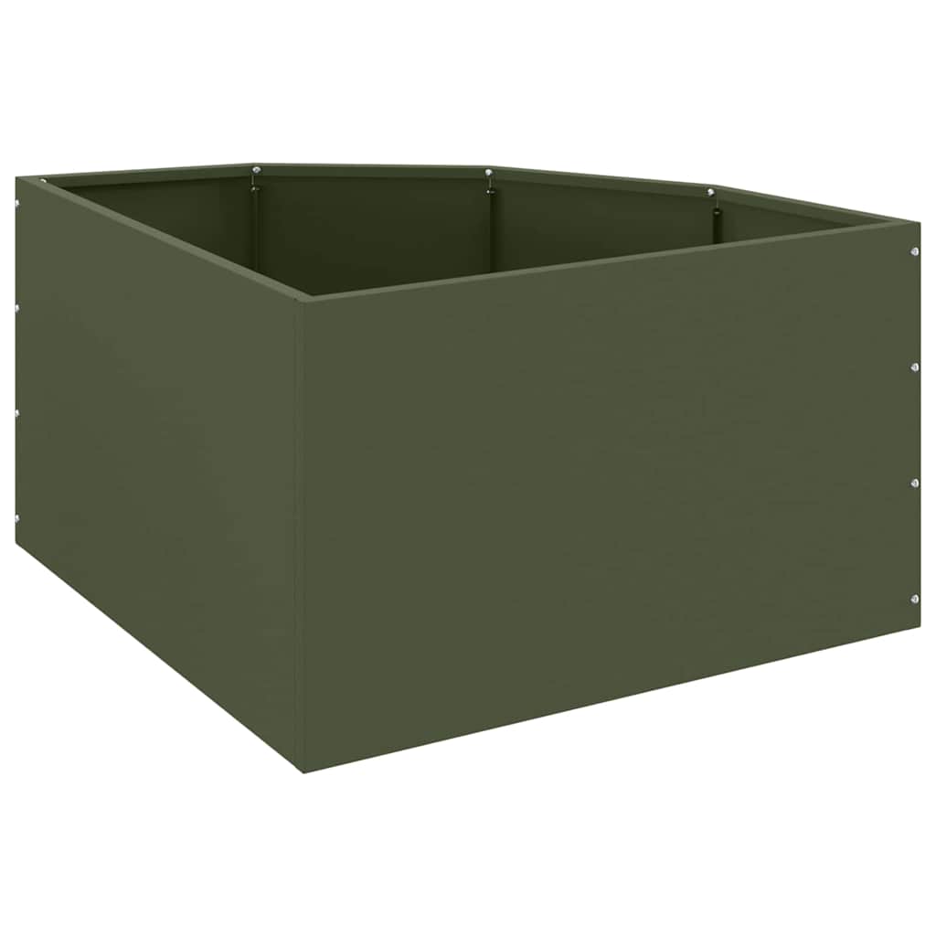 Corner Planter Olive green 60 x 60 x 35 cm Steel