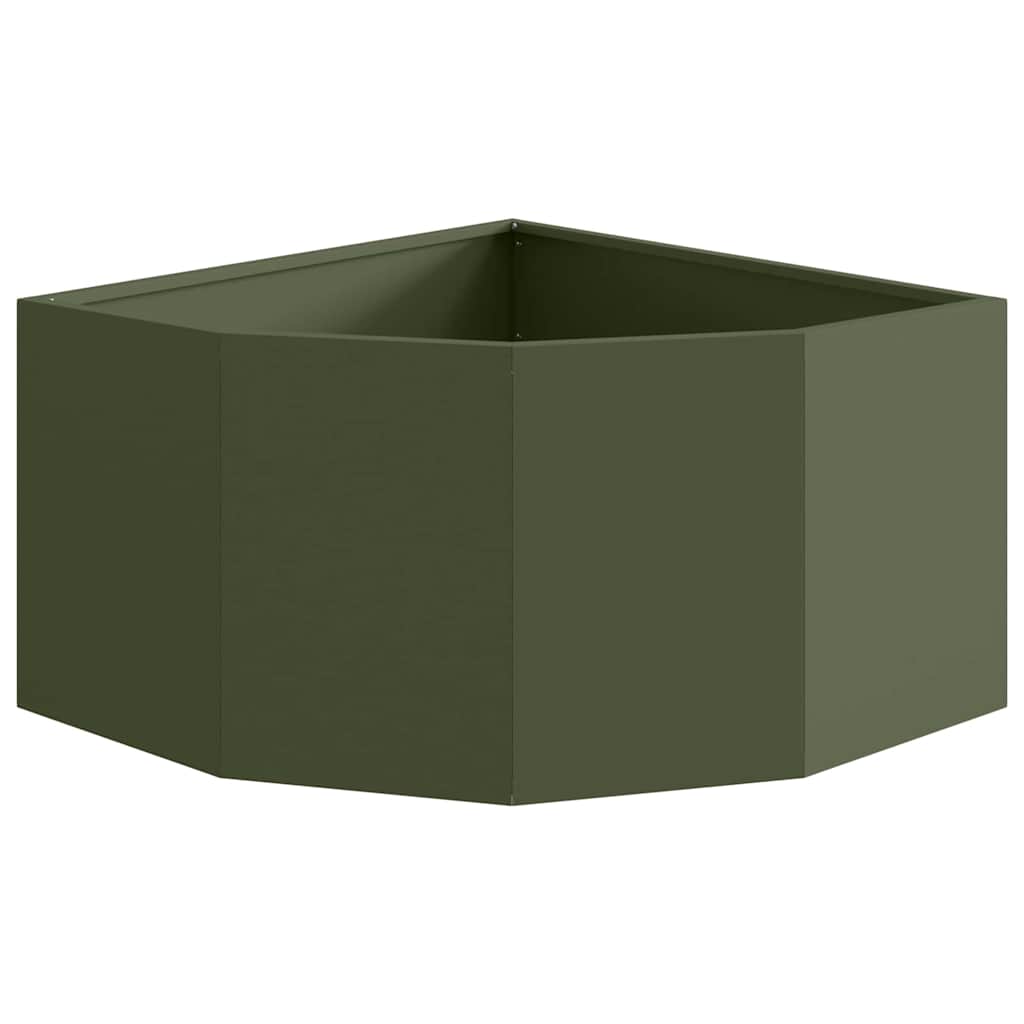 Corner Planter Olive green 60 x 60 x 35 cm Steel
