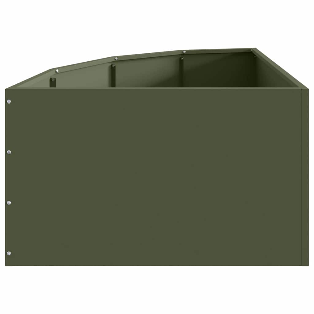 Corner Planter Olive green 60 x 60 x 35 cm Steel