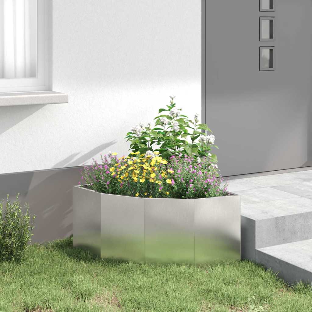 Corner Planter Silver 60 x 60 x 35 cm Stainless steel