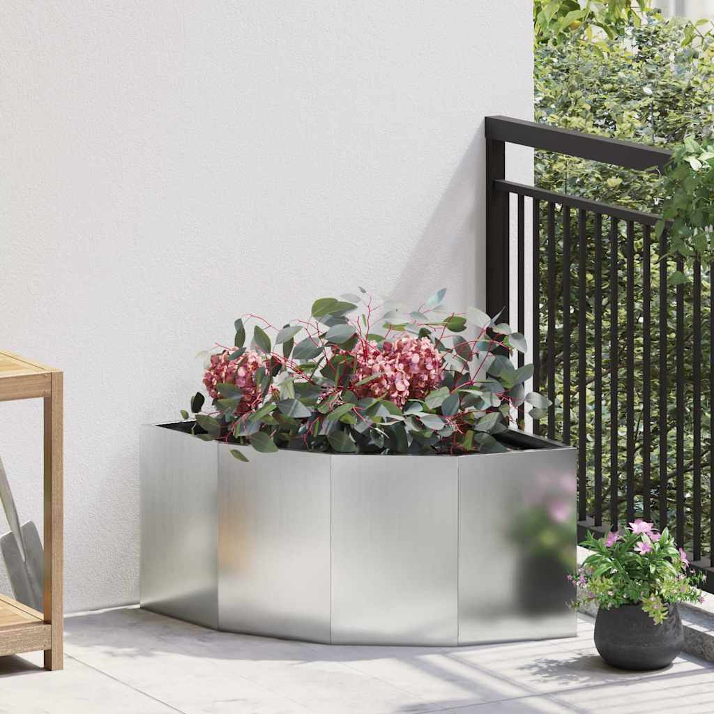 Corner Planter Silver 60 x 60 x 35 cm Galvanised steel