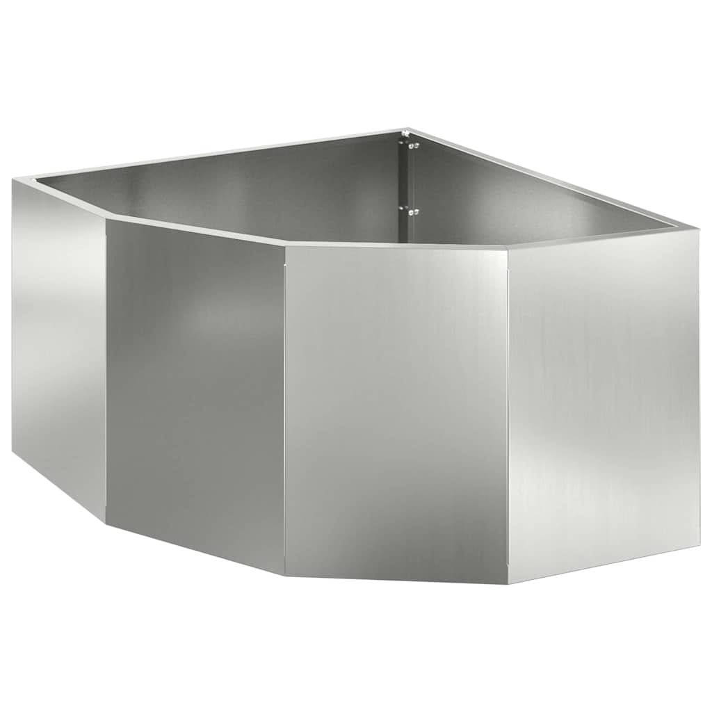 Corner Planter Silver 60 x 60 x 35 cm Galvanised steel