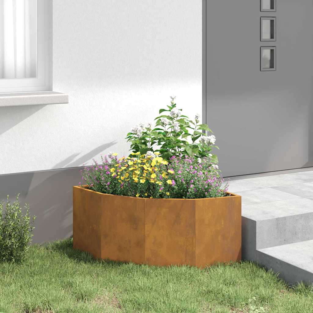 Corner Planter Rusty 60 x 60 x 35 cm Weathering steel