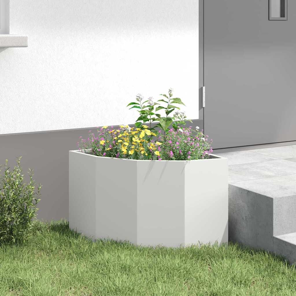 Corner Planter White 45 x 45 x 35 cm Steel