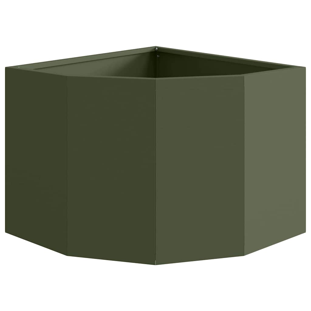 Corner Planter Olive green 45 x 45 x 35 cm Steel
