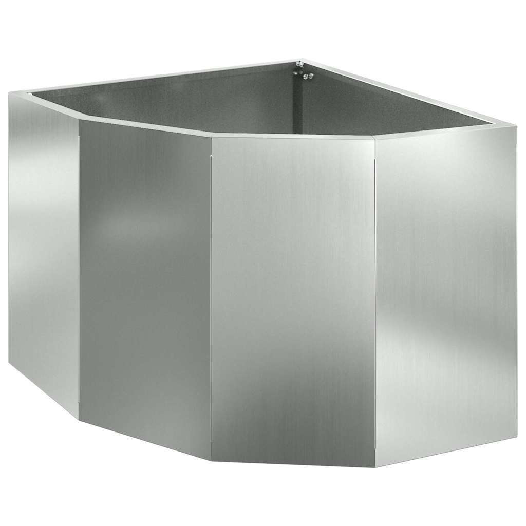 Corner Planter Silver 45 x 45 x 35 cm Galvanised steel