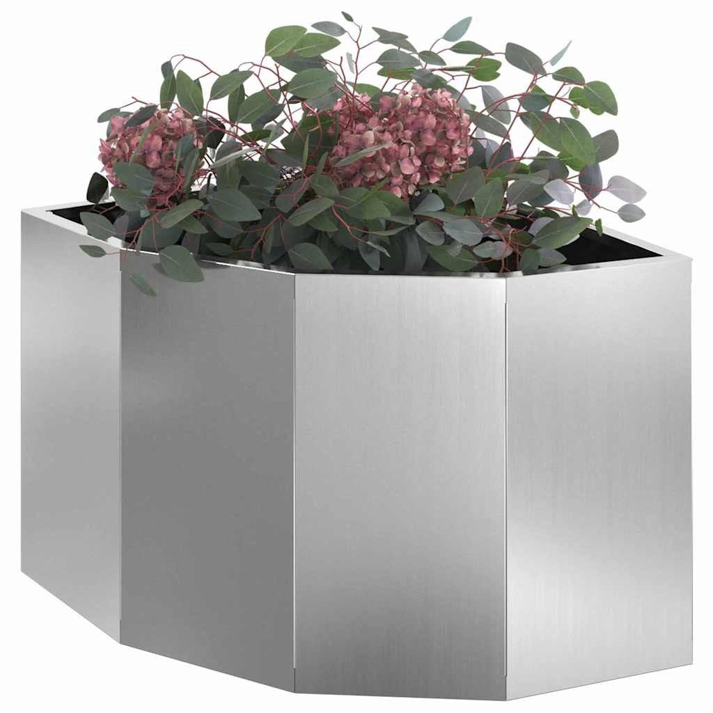 Corner Planter Silver 45 x 45 x 35 cm Galvanised steel