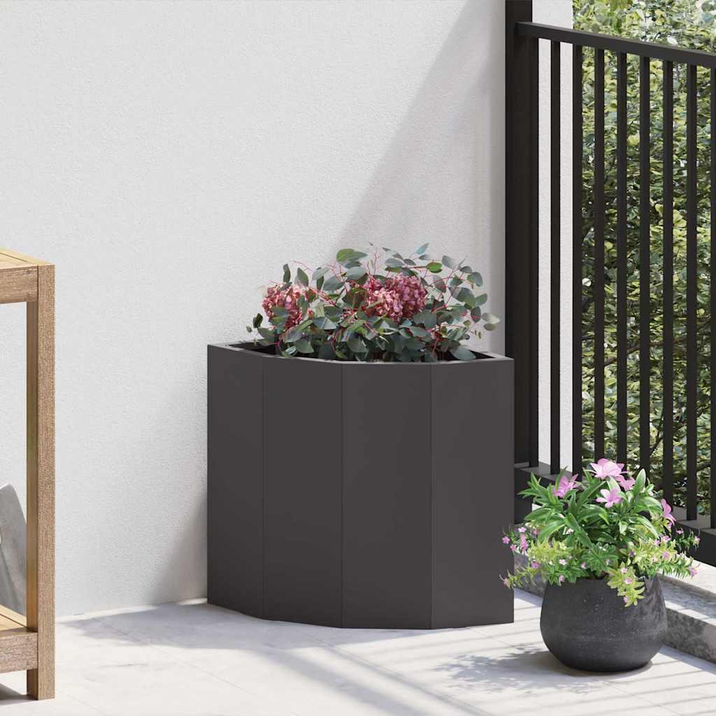 Corner Planter Black 30 x 30 x 35 cm Steel