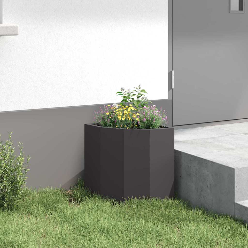 Corner Planter Black 30 x 30 x 35 cm Steel