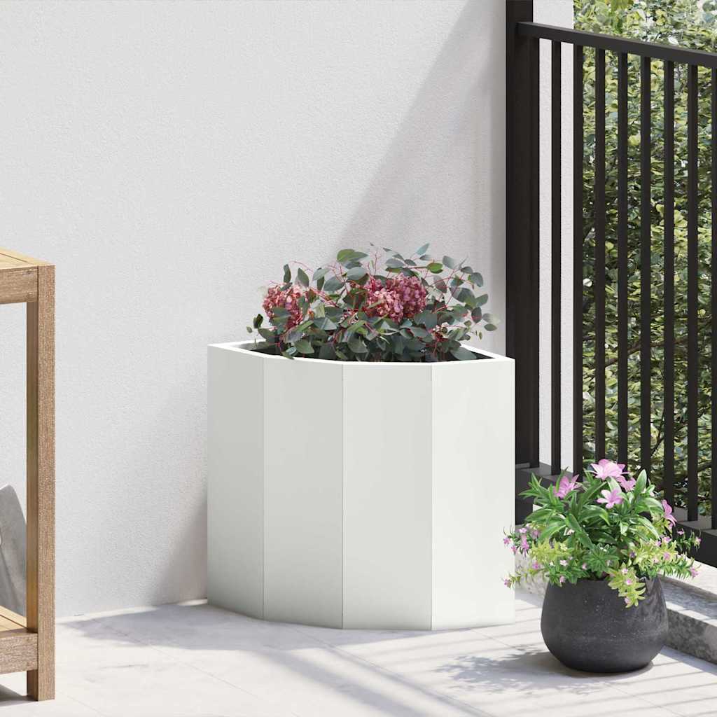 Corner Planter White 30 x 30 x 35 cm Steel