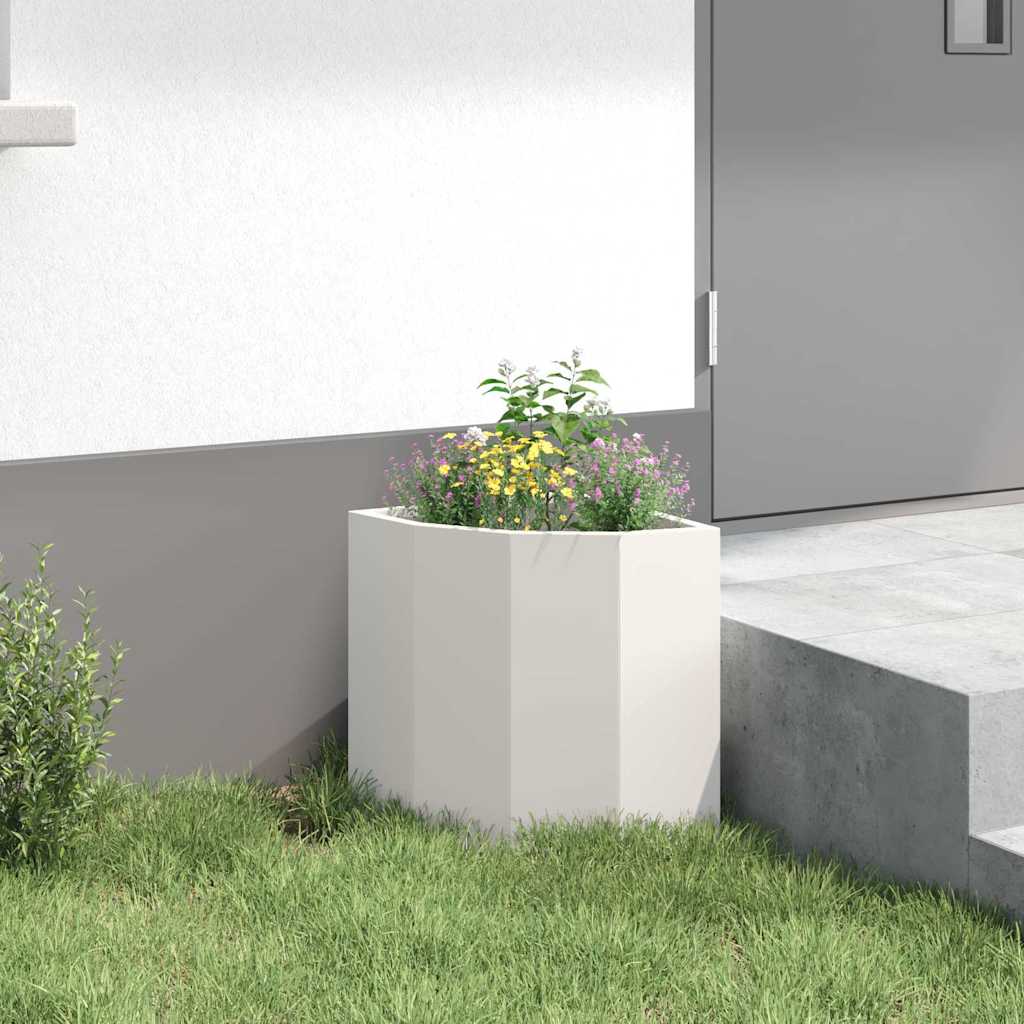 Corner Planter White 30 x 30 x 35 cm Steel